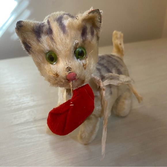 Vintage 1960s Japan Alps Windup Walking Cat Kitten Animal 5" Tall Acceptable - Picture 2 of 12